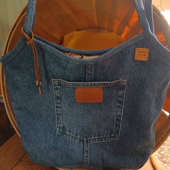Handbags - DENIM BAGS WITH CHICKEN PRINTED LINING